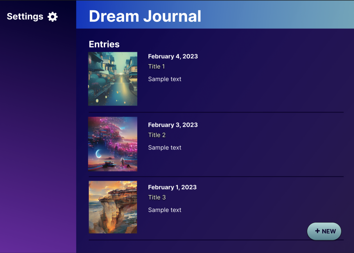 dream journal - dream visualizer