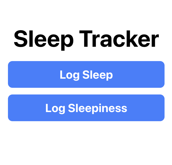 Sleep Tracker Home Page